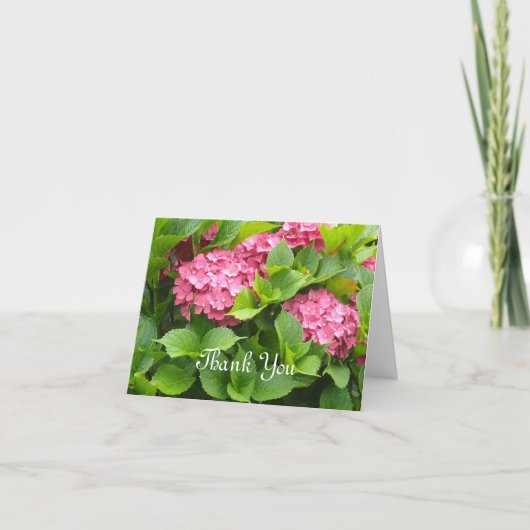 深いピンクアジサイありがとう サンキューカード (正面)