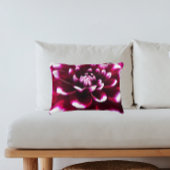 深いピンクアンドホワイトダリアフローラ アクセントクッション