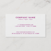 深いピンクウォーターカラーフラワーブーケ 名刺 (裏面)