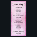 深いピンクウォーターカラー&マンダラ結婚ズメニュー メニュー<br><div class="desc">濃厚なピンク色の水洗い背景。水色の上に微妙な白い質感のマンダラ。これは別のレイヤーとして設定されているため、必要に応じて再配置またはサイズ変更が可能。美しいスクリプモダント描写フォントの黒読色の「メニュー」はグラフィックとして、私のコレクションからお気に入りのフォントを利用できる。他のすべての文字要素は、必要に応じて変更できる汎用性の高いサンセリフフォントセットを使用して設定されている。水彩画像の回転バージョンを裏面に印刷し、仕上げをはっきりした行う。// Melody Watsonがデザインした紙Muserie。</div>