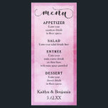 深いピンクウォーターカラー&マンダラ結婚ズメニュー メニュー<br><div class="desc">濃厚なピンク色の水洗い背景。水色の上に微妙な白い質感のマンダラ。これは別のレイヤーとして設定されているため、必要に応じて再配置またはサイズ変更が可能。美しいスクリプモダント描写フォントの黒読色の「メニュー」はグラフィックとして、私のコレクションからお気に入りのフォントを利用できる。他のすべての文字要素は、必要に応じて変更できる汎用性の高いサンセリフフォントセットを使用して設定されている。水彩画像の回転バージョンを裏面に印刷し、仕上げをはっきりした行う。// Melody Watsonがデザインした紙Muserie。</div>