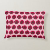 深いピンクダリアフラワーシームレスパターン アクセントクッション (裏面)