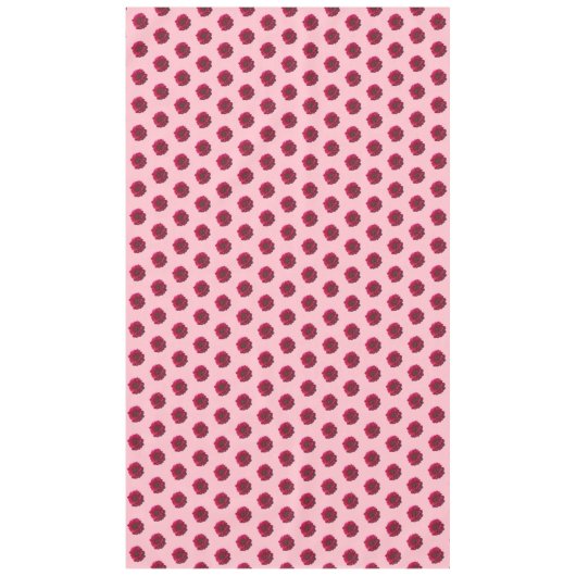 深いピンクダリアフラワーシームレスパターン テーブルクロス (正面)