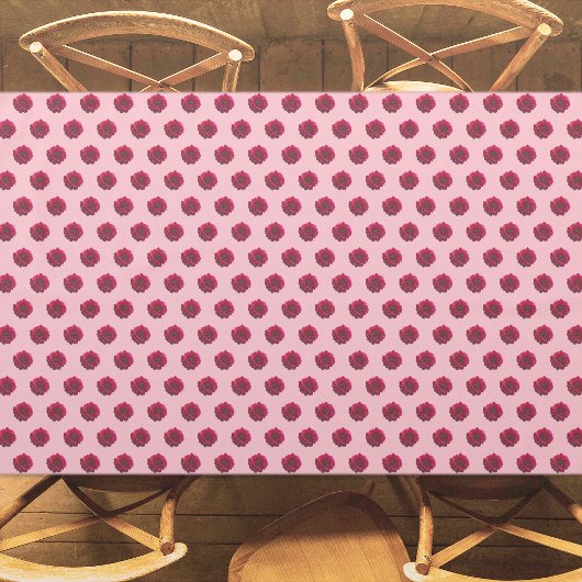 深いピンクダリアフラワーシームレスパターン テーブルクロス