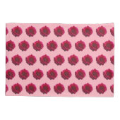 深いピンクダリアフラワーシームレスパターン 枕カバー (裏面)