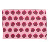 深いピンクダリアフラワーシームレスパターン 枕カバー (正面)