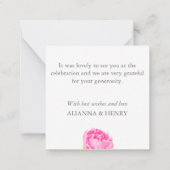 深いピンクピパーソナライズされたオニありがとうノートカード ノートカード (裏面)