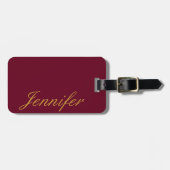 深いピンクレッドモノグラムトレンディーファッション色 ラゲッジタグ (正面横)