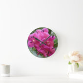 深いピンクヴァンダオーキッド ラウンド壁時計 (ホーム)