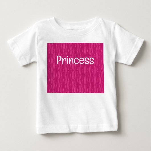 深いピンク幾何反復 ベビーTシャツ (正面)