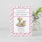 深いピンク春フローラマザーズデイブランチ 招待状 (スタンド正面)