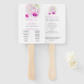 深いピンク水彩明るい赤紫色結婚式 ハンドファン (正面&裏面)