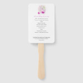 深いピンク水彩明るい赤紫色結婚式 ハンドファン (裏面)