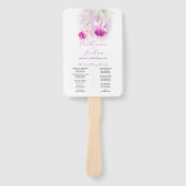 深いピンク水彩明るい赤紫色結婚式 ハンドファン (正面)