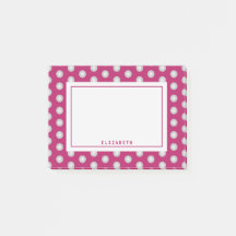 深いピンク水玉模様名テンプレート
