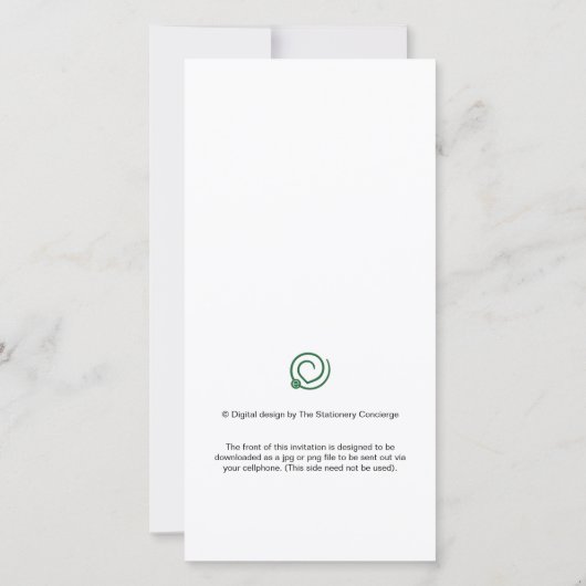 深いピンク男の赤ちゃんシャワーセルフォンサイト 案内状 (裏面)