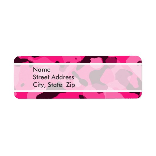 深いピンク迷彩柄;カモフラージュ ラベル (正面)