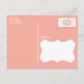 深いピーチシェブロン;ジグザグ インビテーションポストカード (裏面)