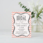 深いピーチシェブロン;ジグザグ インビテーションポストカード (スタンド正面)