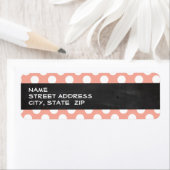 深いピーチ水玉模様;黒板 ラベル (インサイチュ)