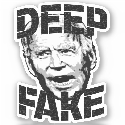 深いフェイクグリッチジョーバイデン氏政治インポスターミーム シール (正面)