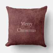 深いフェイクレッドリネン クッション (正面)