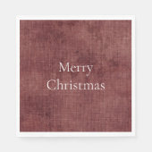 深いフェイクレッドリネン スタンダードランチョンナプキン (正面)