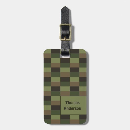 深いフォレストの色の組み合わせ（両側） ラゲッジタグ (正面縦)