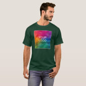 深いフォレストカスタムグリーンメンズ両面基本型 Tシャツ (正面フル)