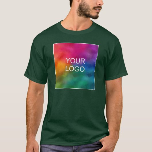 深いフォレストカスタムグリーンメンズ両面基本型 Tシャツ (正面)