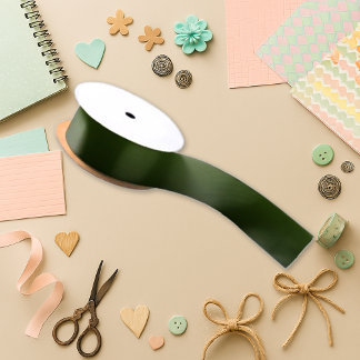 深いフォレストグリーンスタイル年間のクラフト サテンリボン