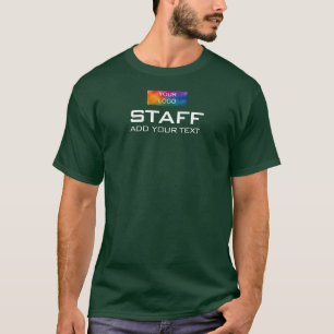 深いフォレストグリーンスタッフメンバー両面メンズ Tシャツ