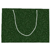 深いフォレストグリーンスパークルグリッターラージ抱き枕 ラージペーパーバッグ (裏面)