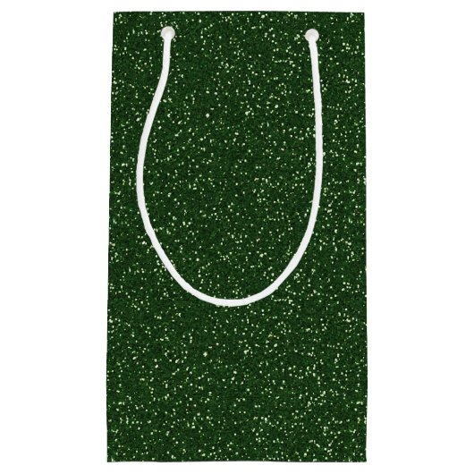 深いフォレストグリーンスパークルグリッター抱き枕 スモールペーパーバッグ (正面)