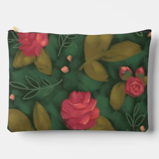 深いフォレストフローラバッグ アクセサリーポーチ (正面)