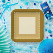 深いフォーマル金ゴールド及びクリーム ペーパープレート (パーティー)