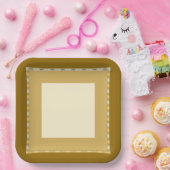 深いフォーマル金ゴールド及びクリーム ペーパープレート (パーティー)