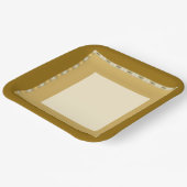 深いフォーマル金ゴールド及びクリーム ペーパープレート (傾斜あり)