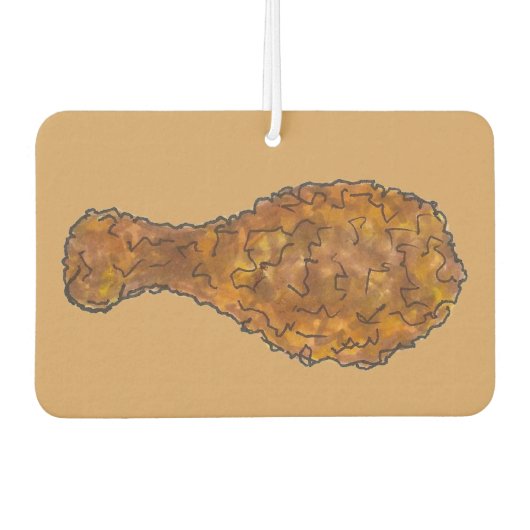 深いフライドチキン脚ドラムスティックグルメソウルフード カーエアーフレッシュナー (正面)