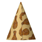 深いフライドチキン脚ドラムスティックグルメソウルフード パーティーハット (裏面)