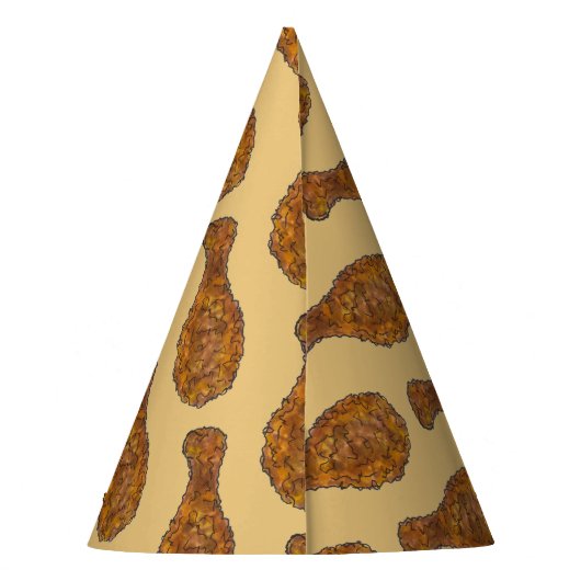 深いフライドチキン脚ドラムスティックグルメソウルフード パーティーハット (裏面)