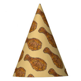 深いフライドチキン脚ドラムスティックグルメソウルフード パーティーハット