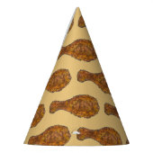 深いフライドチキン脚ドラムスティックグルメソウルフード パーティーハット (左)