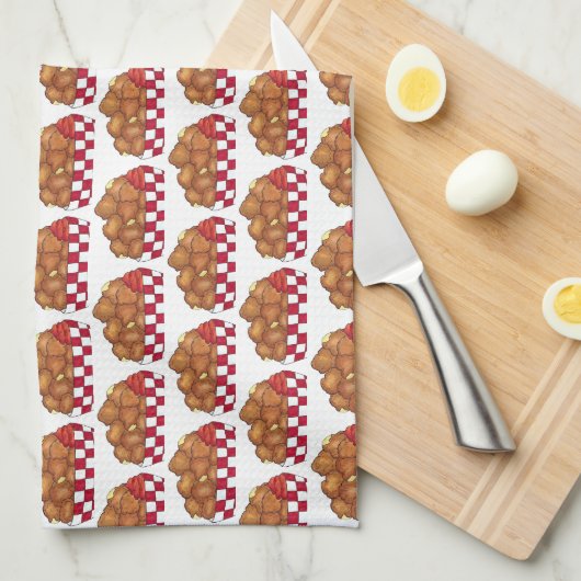 深いフライドチーズカーズミネソタウィスコンシン食品 キッチンタオル (四つ折り)