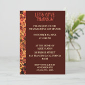 深いブラウンサンクスギビングディナーオータム饗宴 招待状 (スタンド正面)