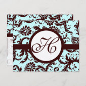 深いブラウンダマススワールオンライトアクアチェンジアクア 出欠カード (正面/裏面)