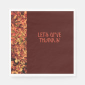 深いブラウンディナー秋の饗宴ハッピーズ感謝してい与えス スタンダードランチョンナプキン (正面)