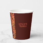 深いブラウンディナー秋の饗宴ハッピー感謝祭 紙コップ (正面)