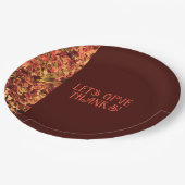 深いブラウンファミリーギャザリングハッ感謝していプ与えズ ペーパープレート (アングル)