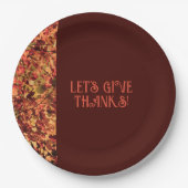 深いブラウンファミリーギャザリングハッ感謝していプ与えズ ペーパープレート (正面)